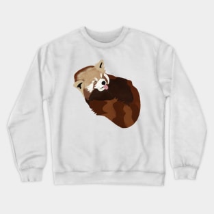 Red Panda Sleeping with Tongue Out Crewneck Sweatshirt